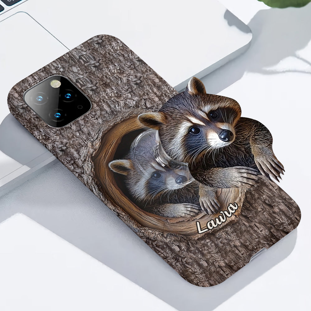 Adorable raton laveur - Coque de téléphone personnalisée avec motif raton laveur intégral