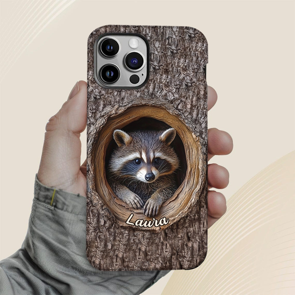 Adorable raton laveur - Coque de téléphone personnalisée avec motif raton laveur intégral