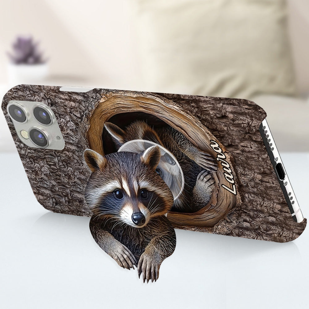 Adorable raton laveur - Coque de téléphone personnalisée avec motif raton laveur intégral