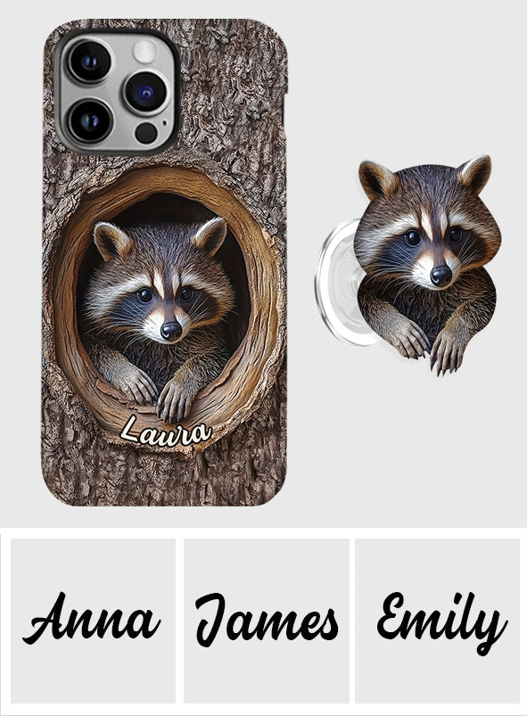 Adorable raton laveur - Coque de téléphone personnalisée avec motif raton laveur intégral