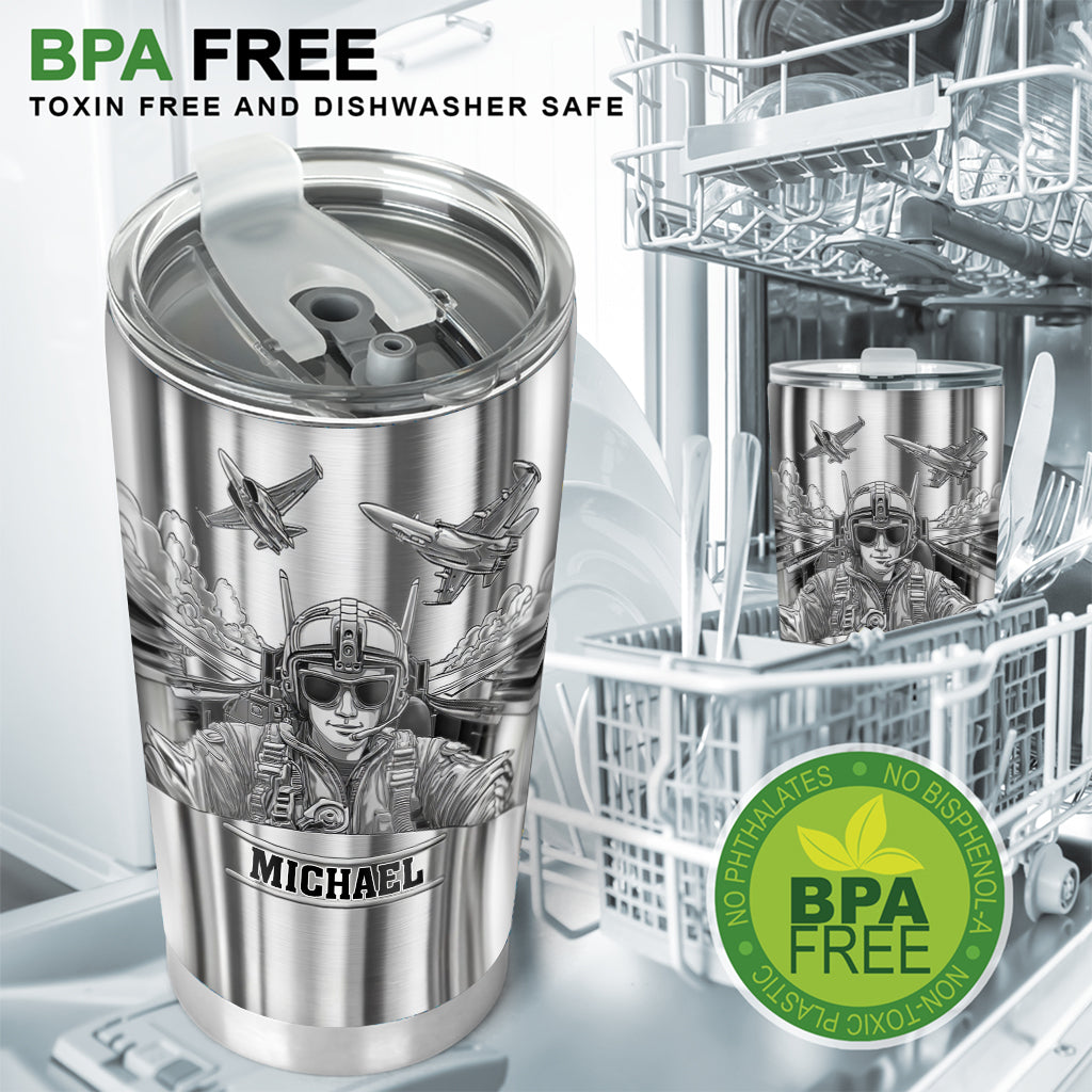 Der Himmel ist nicht die Grenze – personalisierter Piloten-Trinkbecher