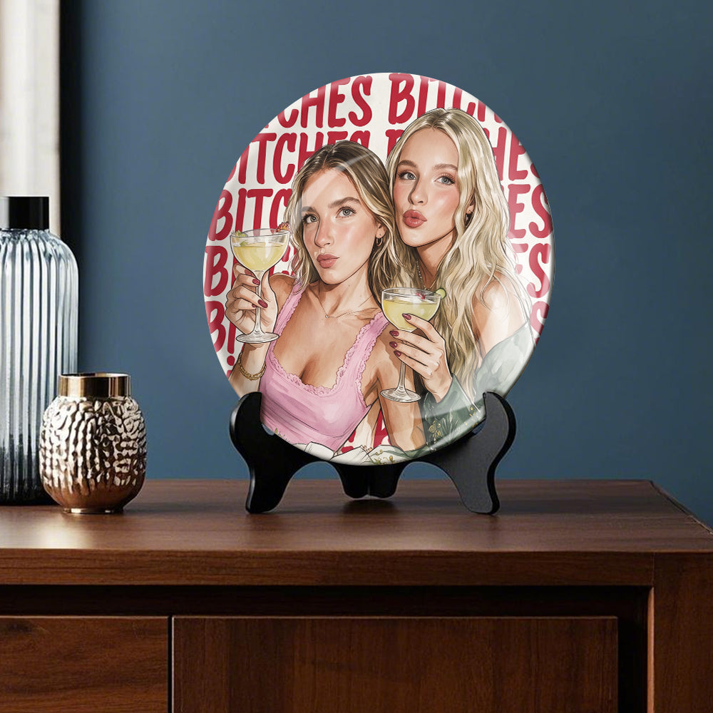 Bestie Gift - Personalized Bestie Ceramic Round Plate