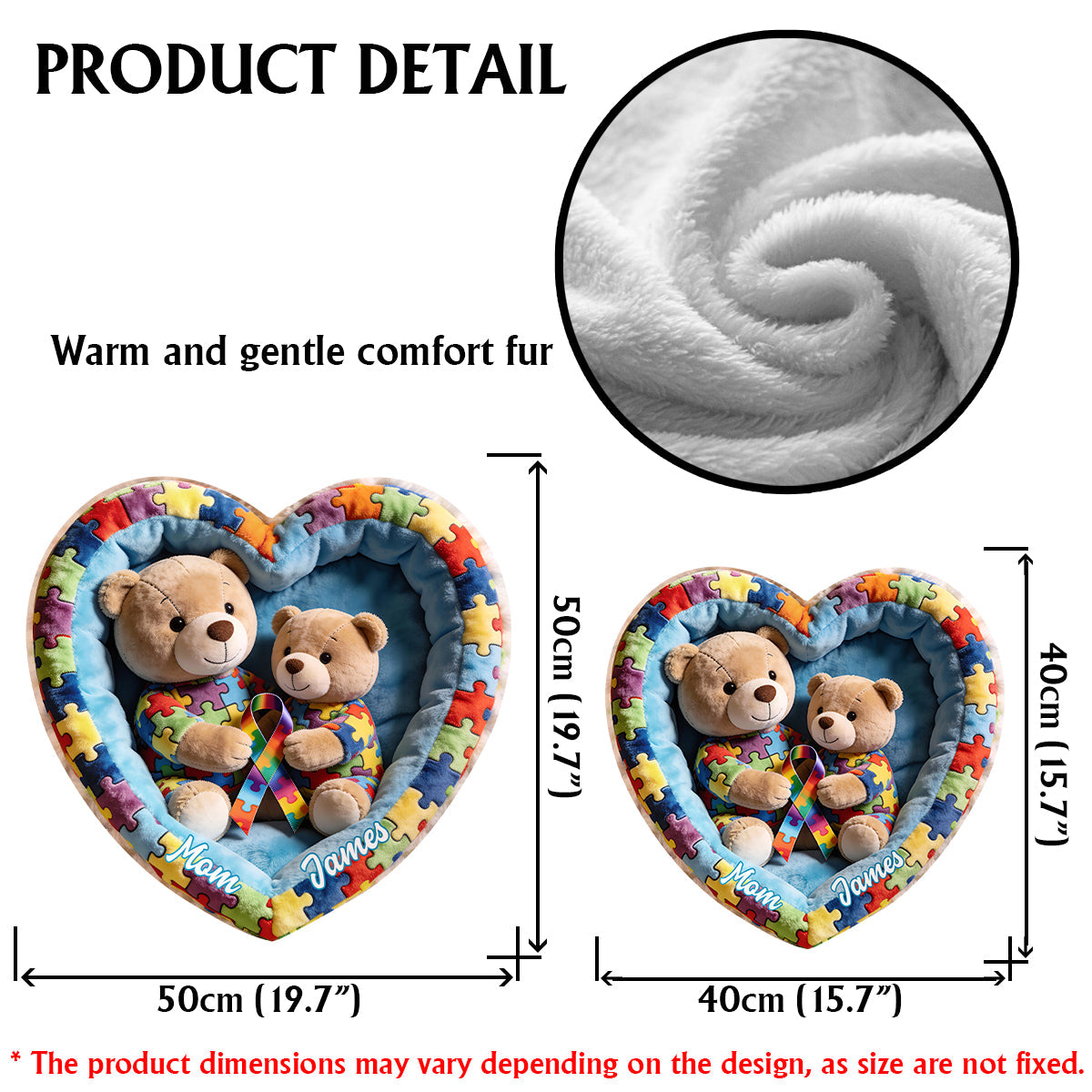 Strong Mama – Personalisiertes Kissen in Form eines Kunstfells zur Sensibilisierung für Autismus