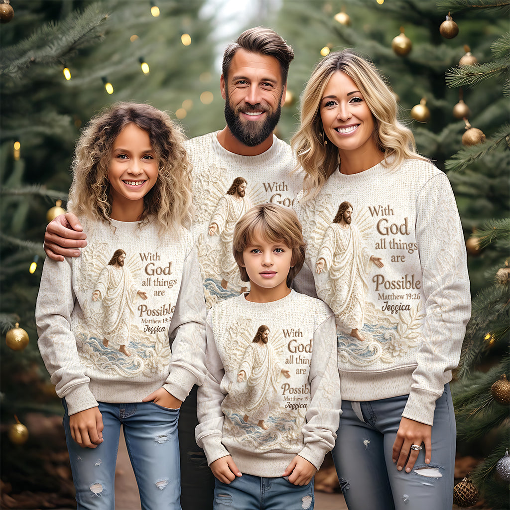 Mit Gott sind alle Dinge möglich - Personalisierter Christlicher Ugly Sweater