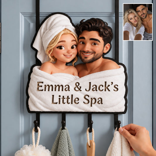 Our Happy Place - Personalized Couple Metal Door Hooks