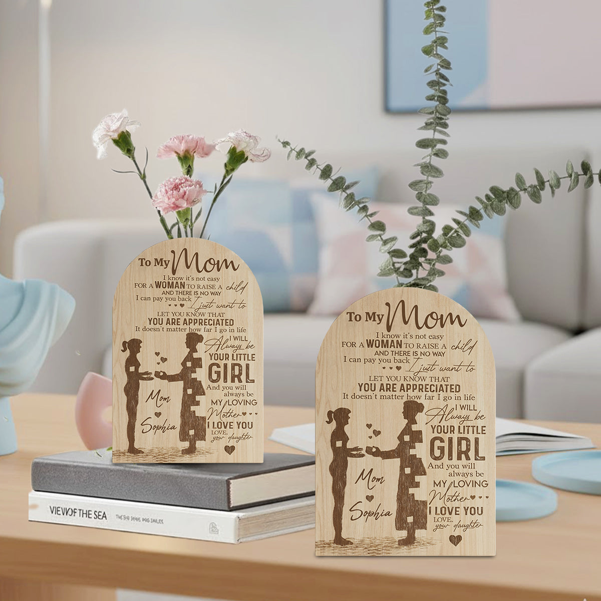 To My Mom - Perfect Gift For Mom - Personalized Family Custom Shape Acrylic Flower Vase