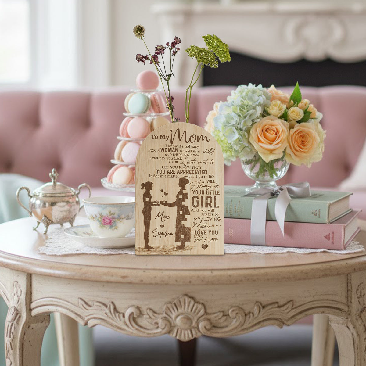 To My Mom - Perfect Gift For Mom - Personalized Family Custom Shape Acrylic Flower Vase