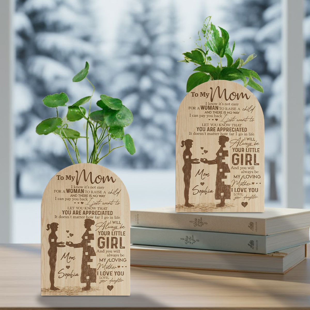 To My Mom - Perfect Gift For Mom - Personalized Family Custom Shape Acrylic Flower Vase