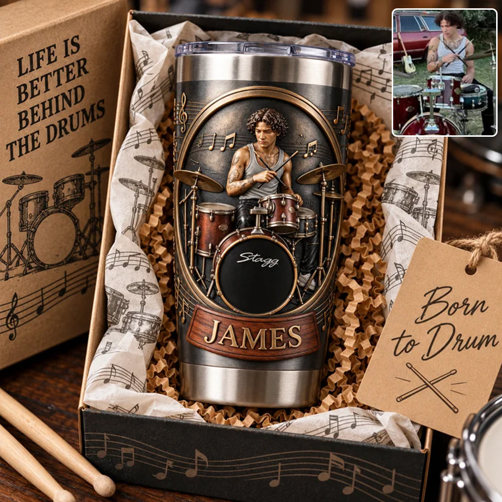 Love Being A Drummer - Personalized Drummer Tumbler