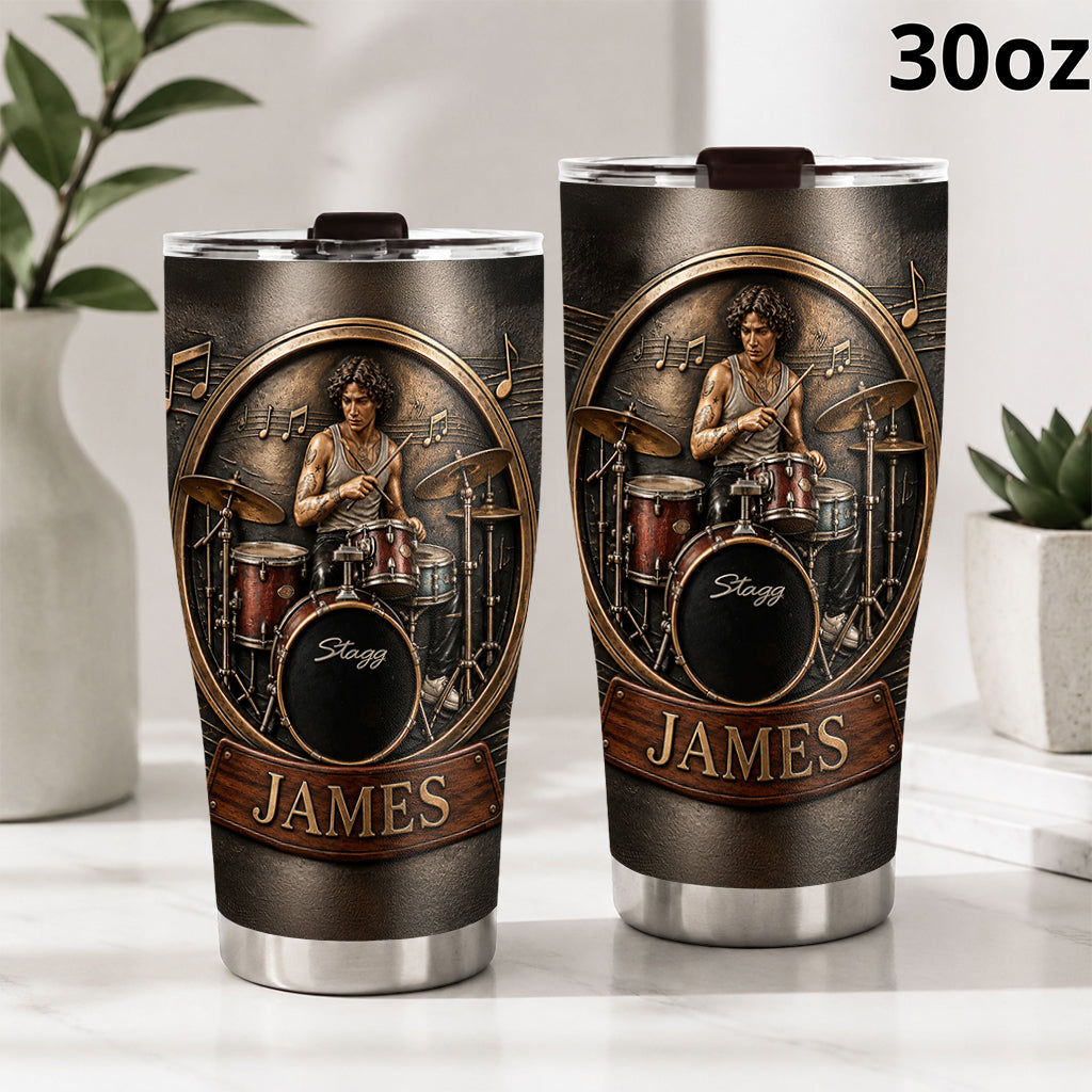 Love Being A Drummer - Personalized Drummer Tumbler