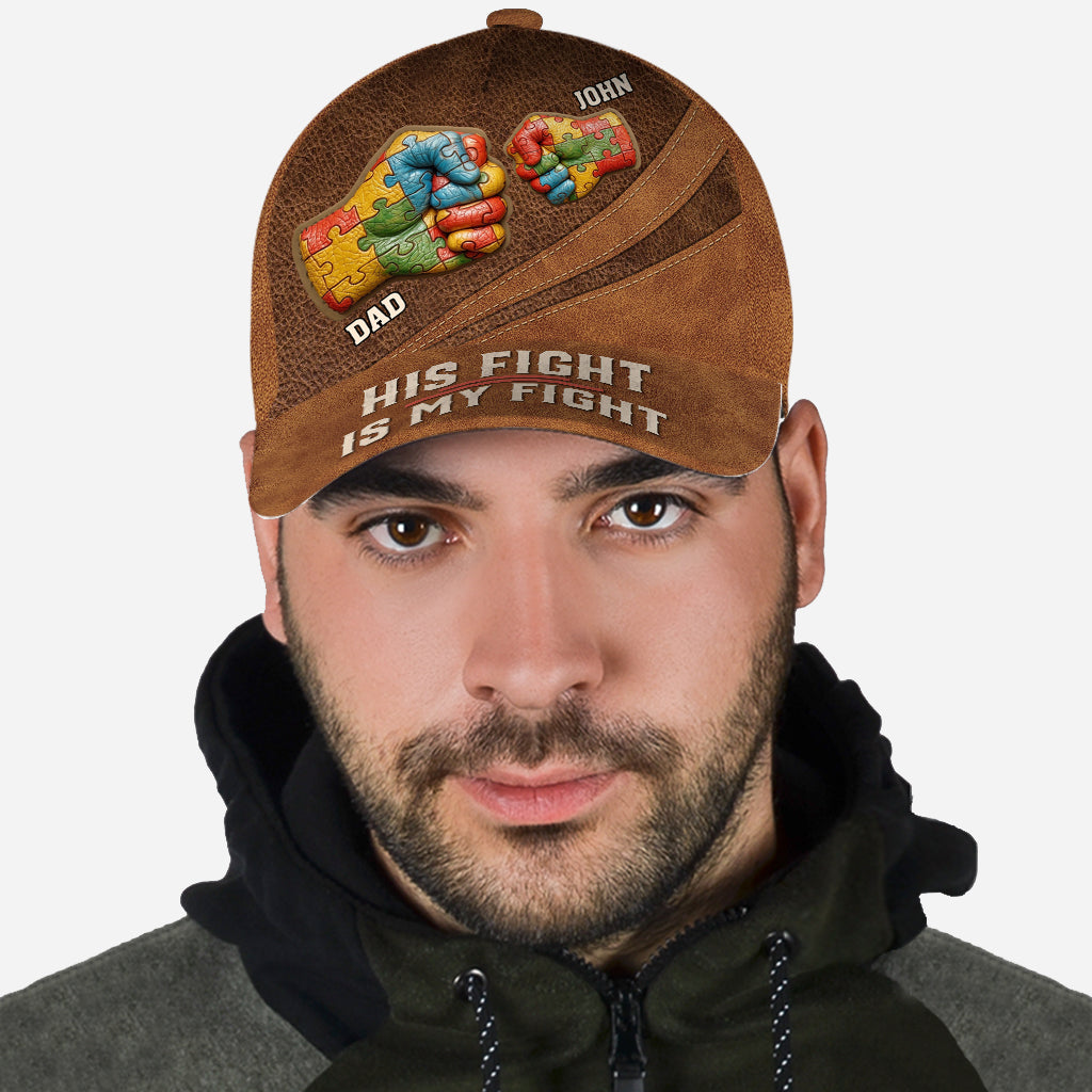 His/ Her Fight Is My Fight - Personalized Autism Awareness Classic Cap