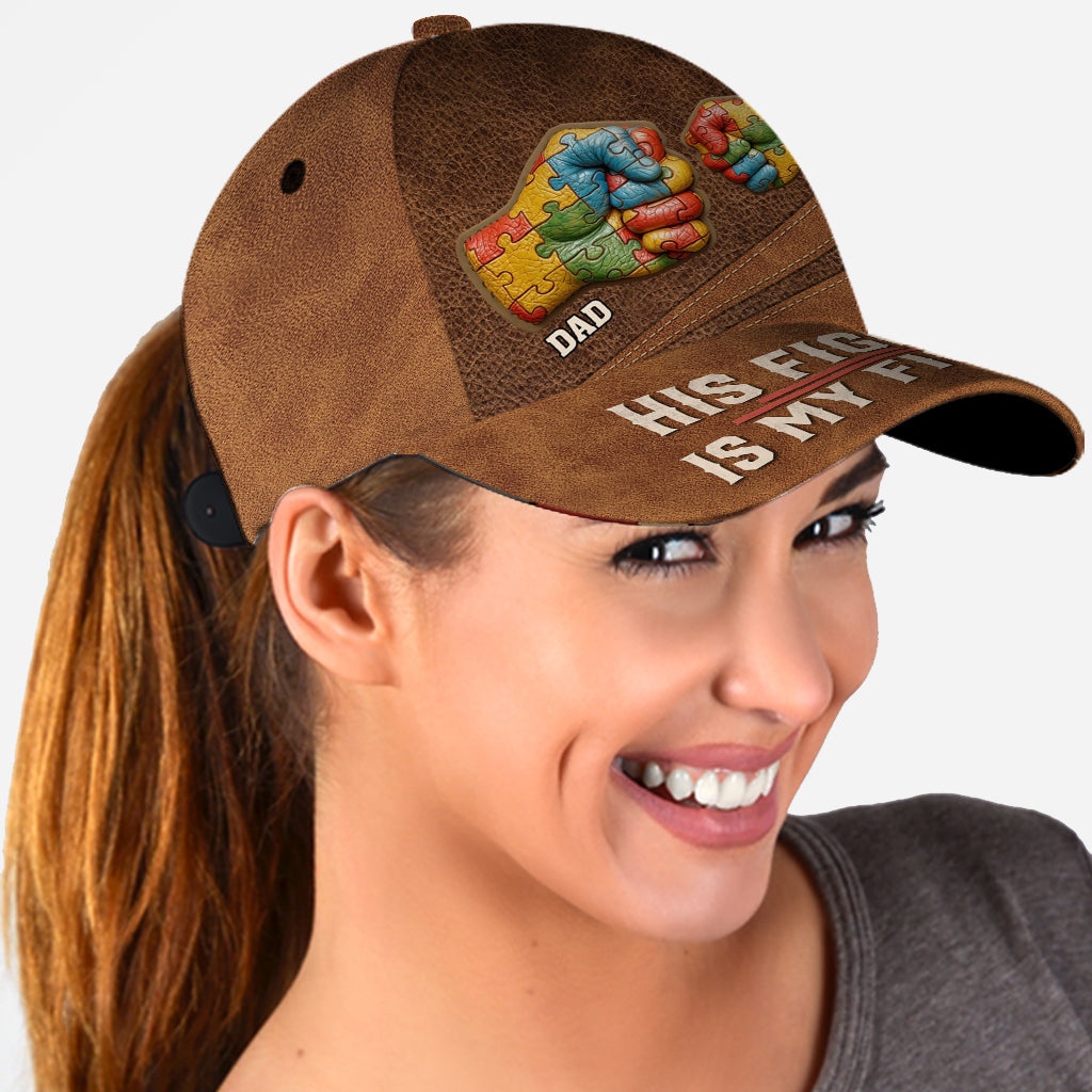 His/ Her Fight Is My Fight - Personalized Autism Awareness Classic Cap
