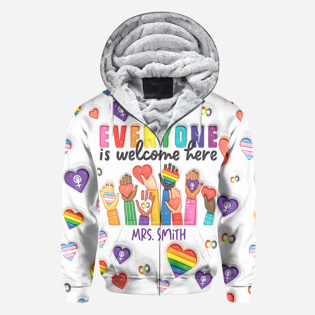 Everyone Is Welcome Here - Personalized Teacher All Over Shirt