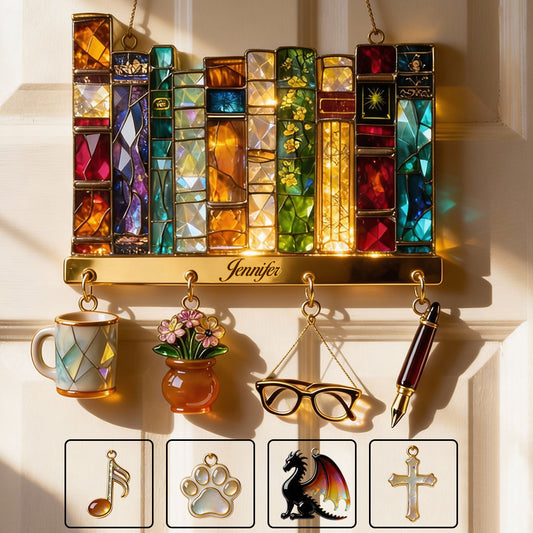 Buchliebhaber – Personalisiertes Acryl-Schild mit LED-Buchbeleuchtung