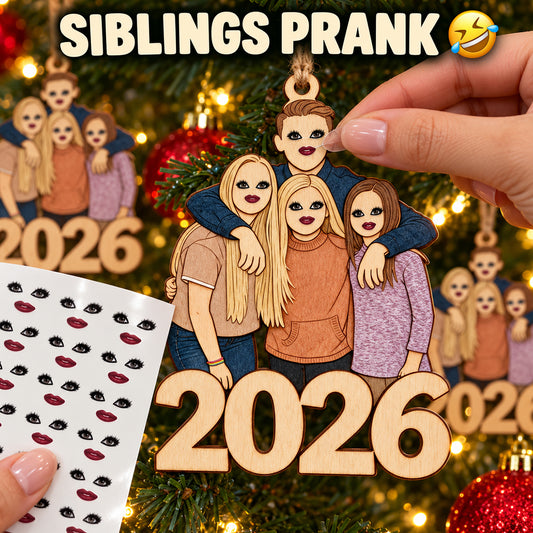 Personalisierte Familienornament 2026 - Individuelles Foto ohne Gesicht
