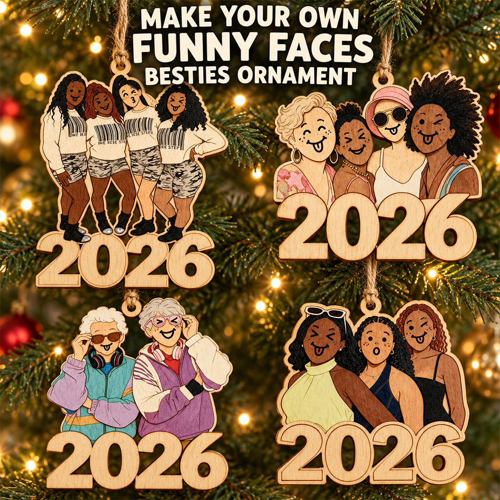 Custom Face No Face Custom Photo Family Gathering 2026 - Personalized Family Ornament