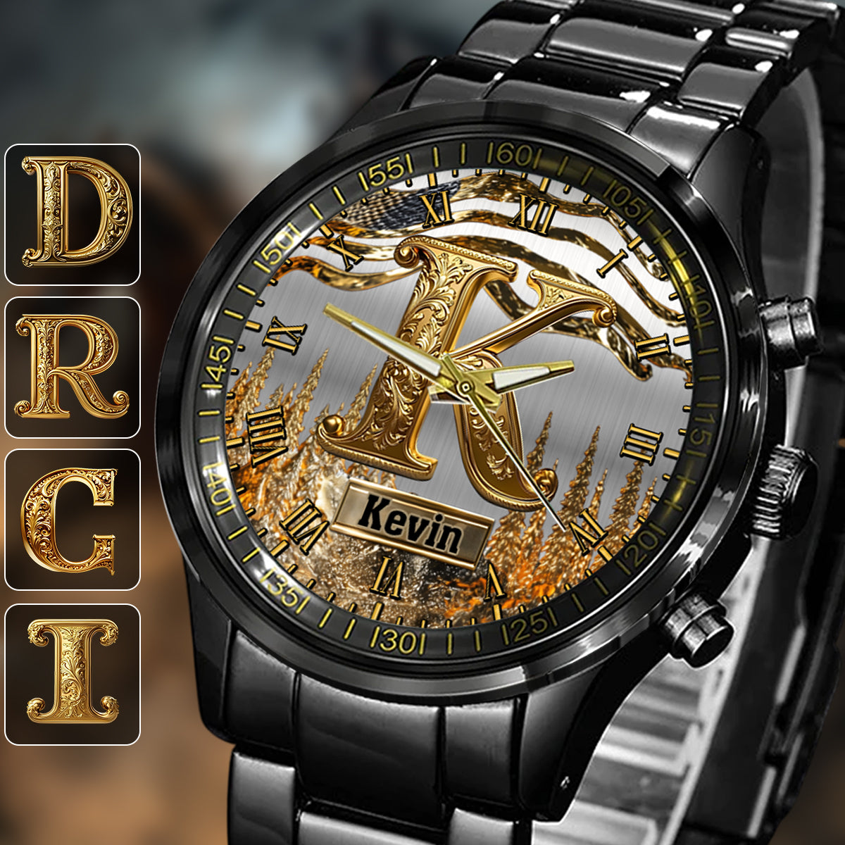 Name Initial Alphabet - Personalized Luxury Hand Watch