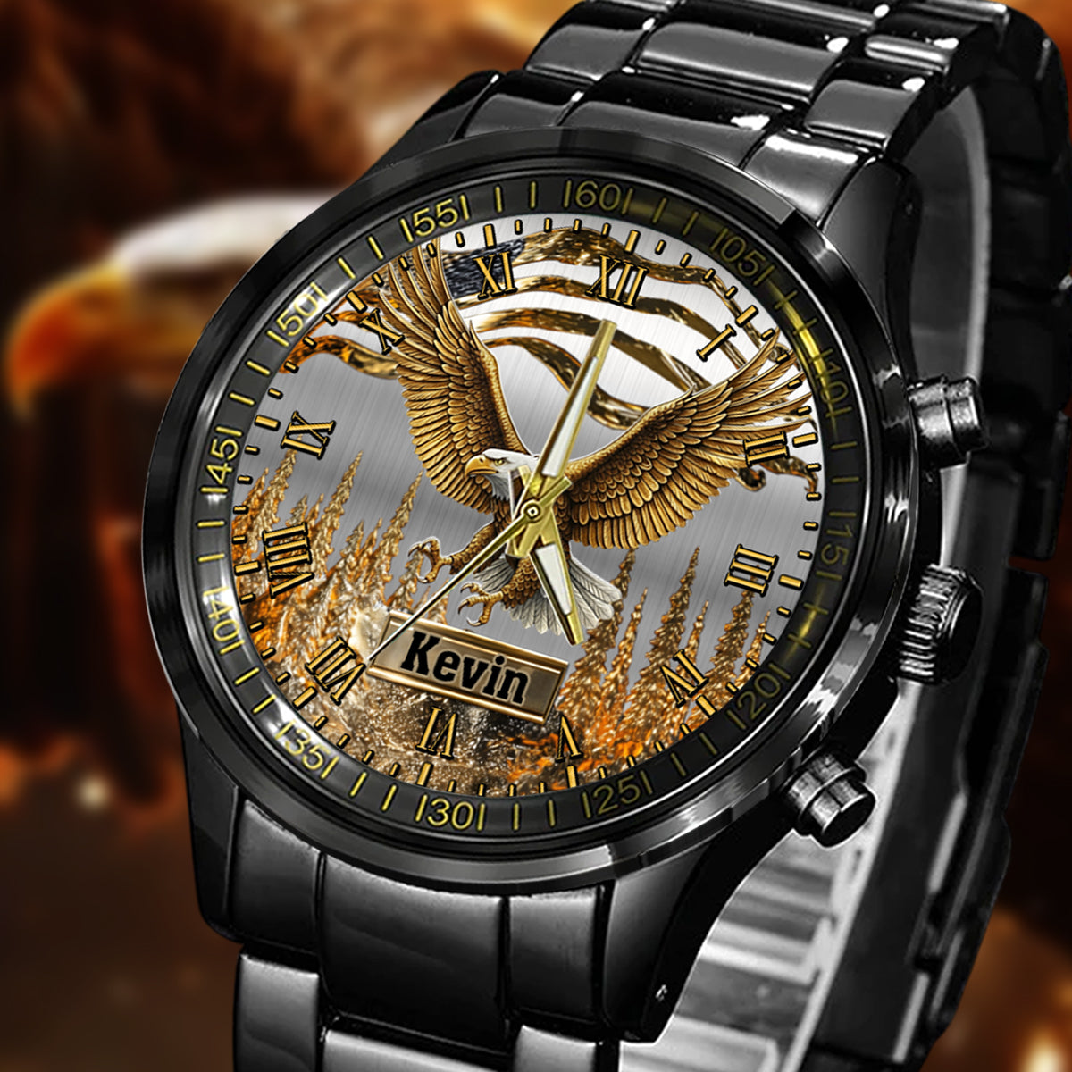 Strong Eagle – Personalisierte Weißkopfseeadler-Handuhr