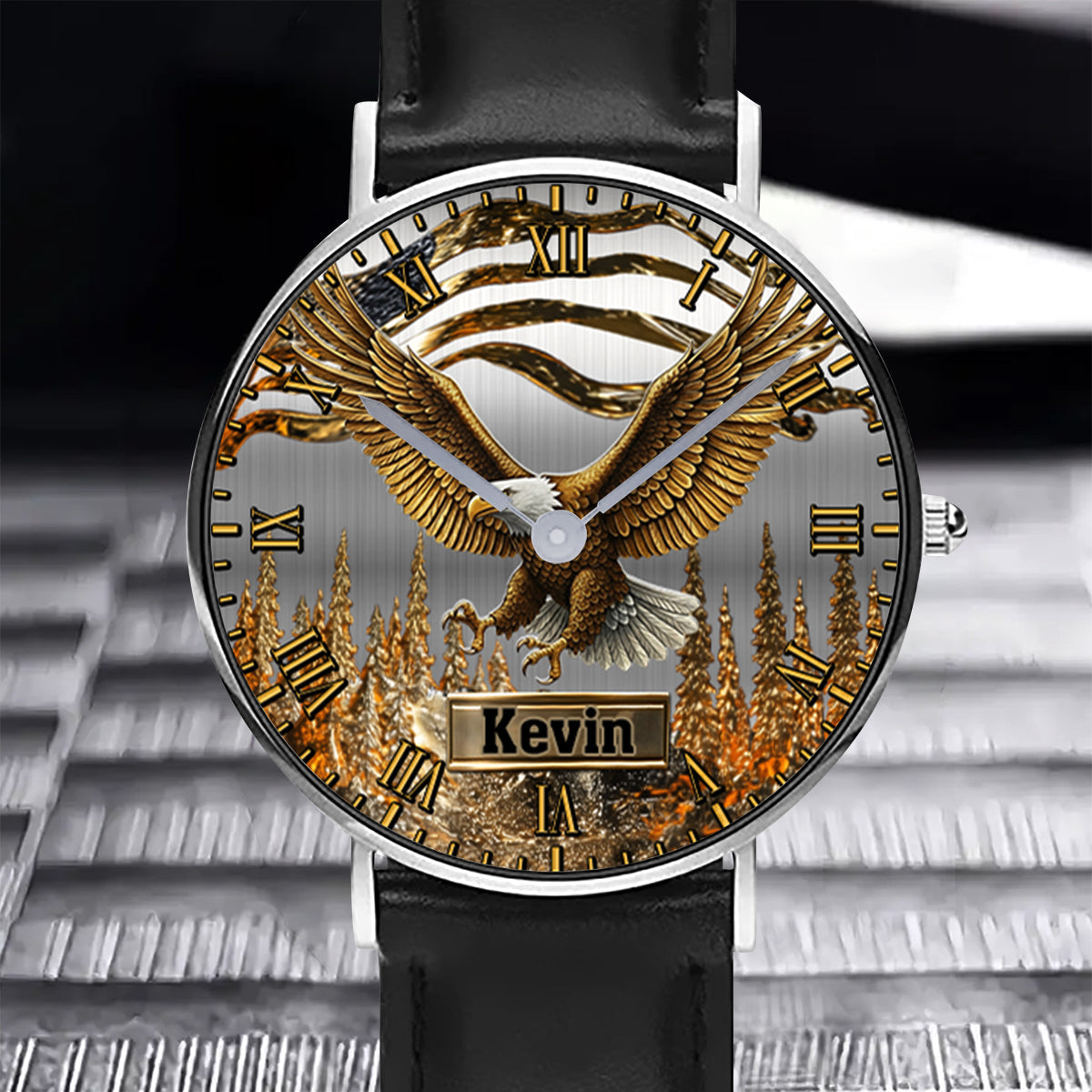 Strong Eagle – Personalisierte Weißkopfseeadler-Handuhr