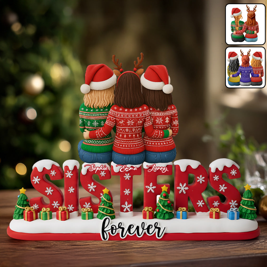 Sisters Forever - Personalized Sister Custom Shaped Acrylic Plaque