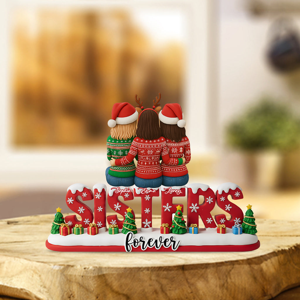 Sisters Forever - Personalized Sister Custom Shaped Acrylic Plaque