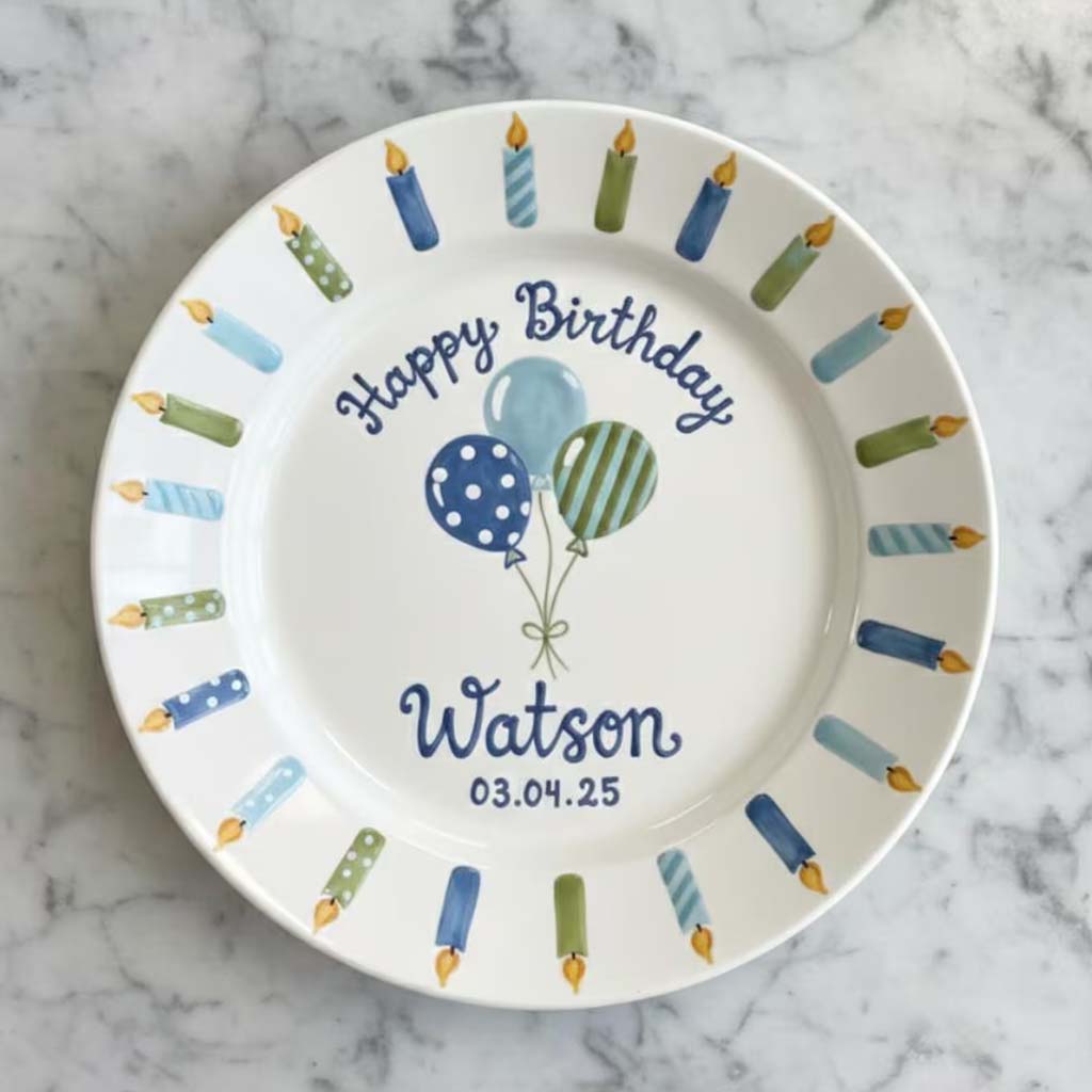 Happy Birthday - Personalized Birthday Ceramic Round Plate