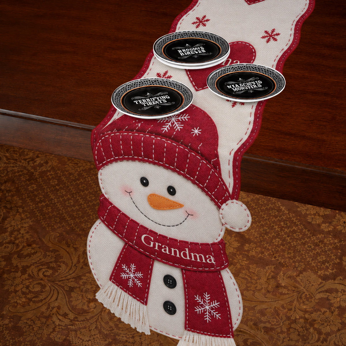 Grandma/Mama Sweethearts - Personalized Grandma Custom Shape Table Runner