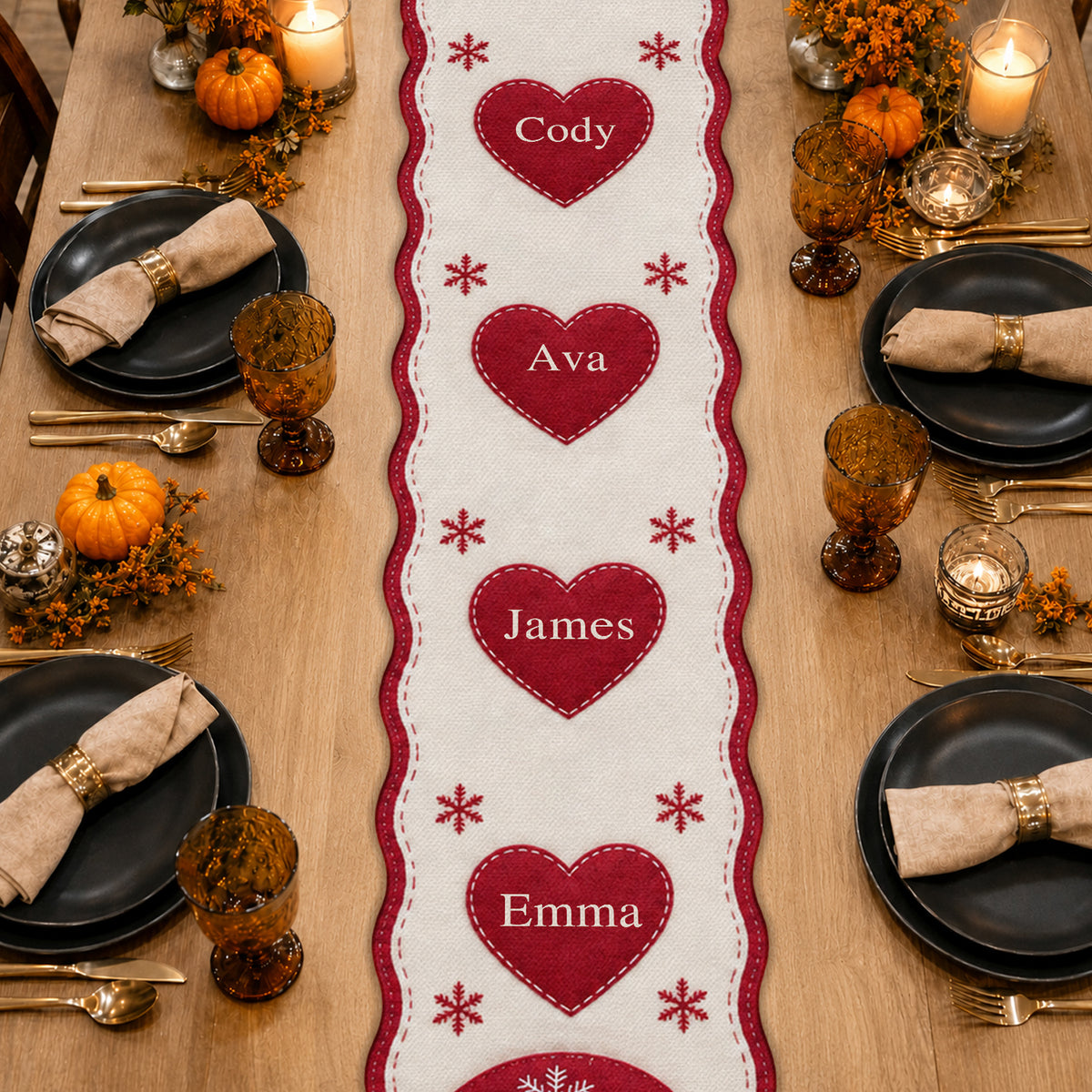 Grandma/Mama Sweethearts - Personalized Grandma Custom Shape Table Runner