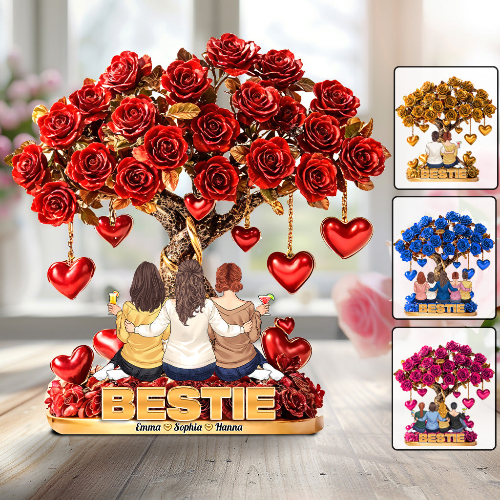 Besties Forever - Personalized Bestie Custom Shaped Acrylic Plaque