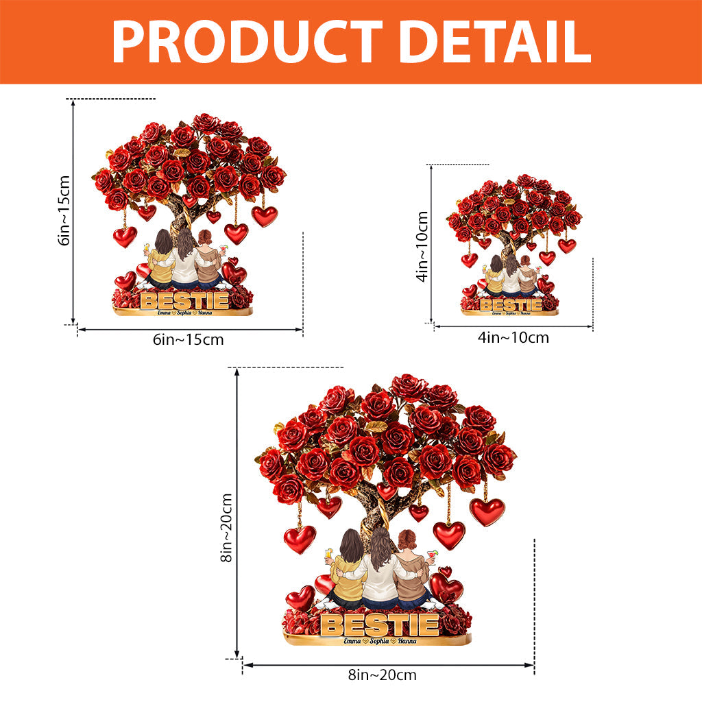 Besties Forever - Personalized Bestie Custom Shaped Acrylic Plaque