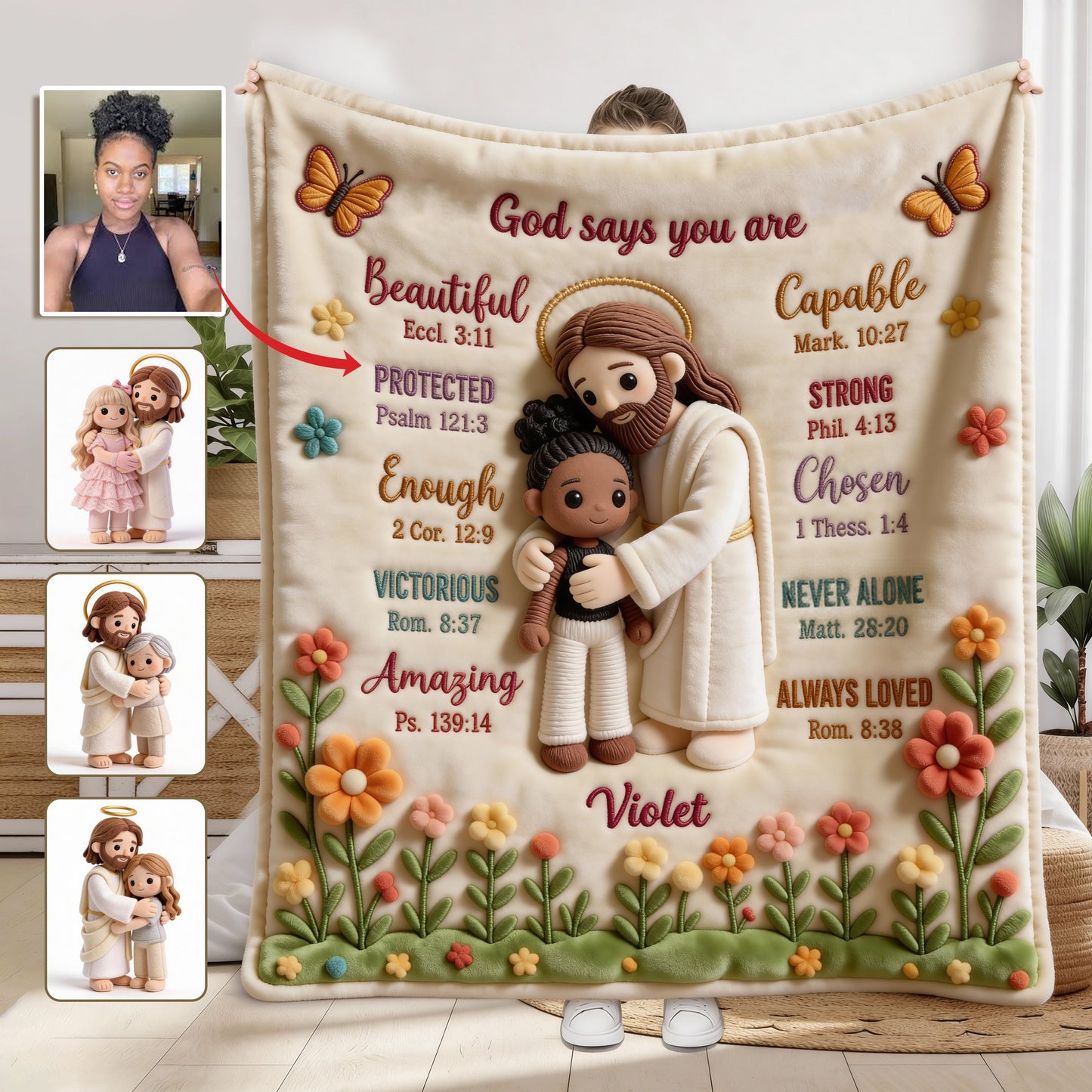 Crochet God Says You Are - Personalized Christian Blanket