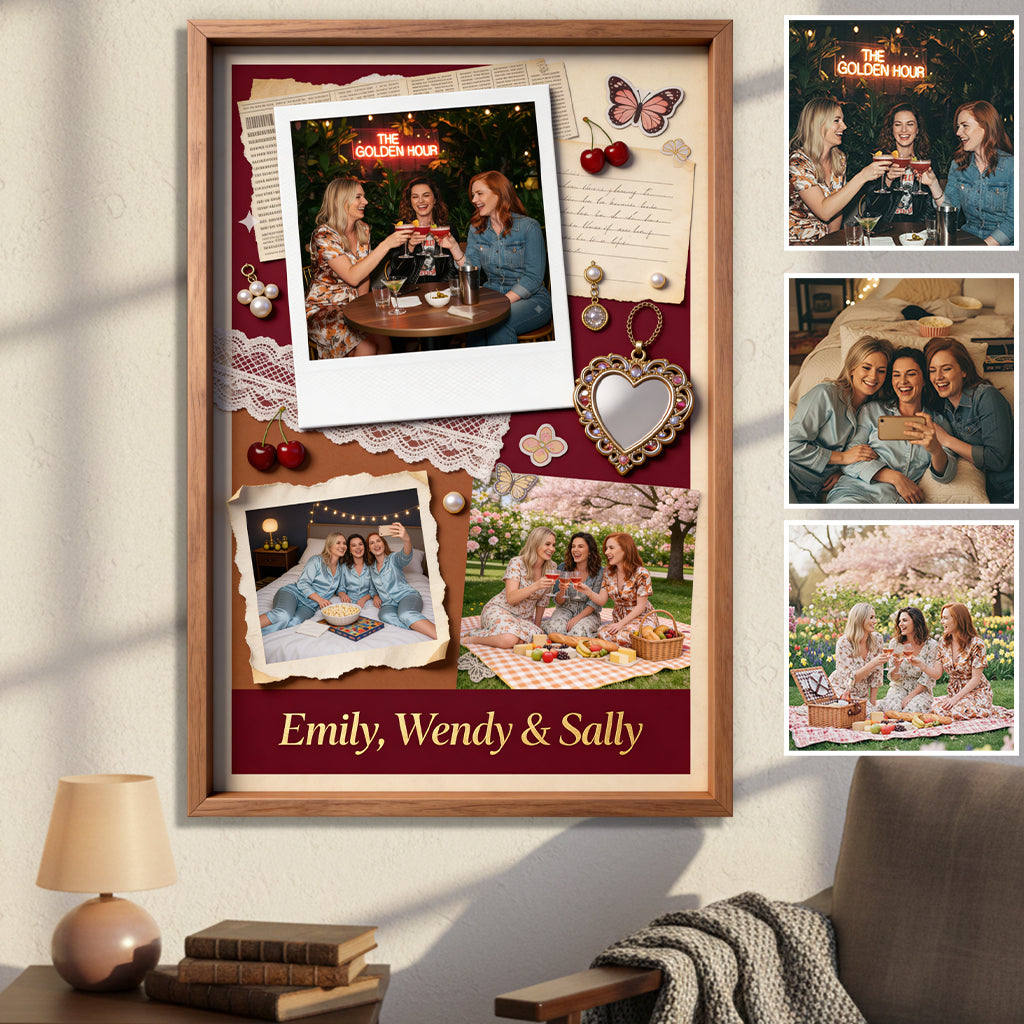 Photo de votre meilleure amie pour toujours - Toile et affiche personnalisées pour votre meilleure amie