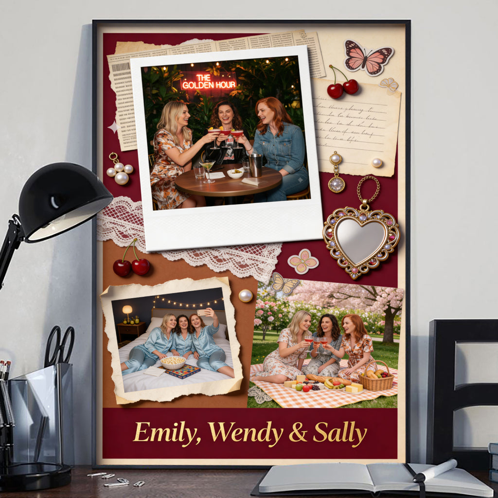 Photo de votre meilleure amie pour toujours - Toile et affiche personnalisées pour votre meilleure amie