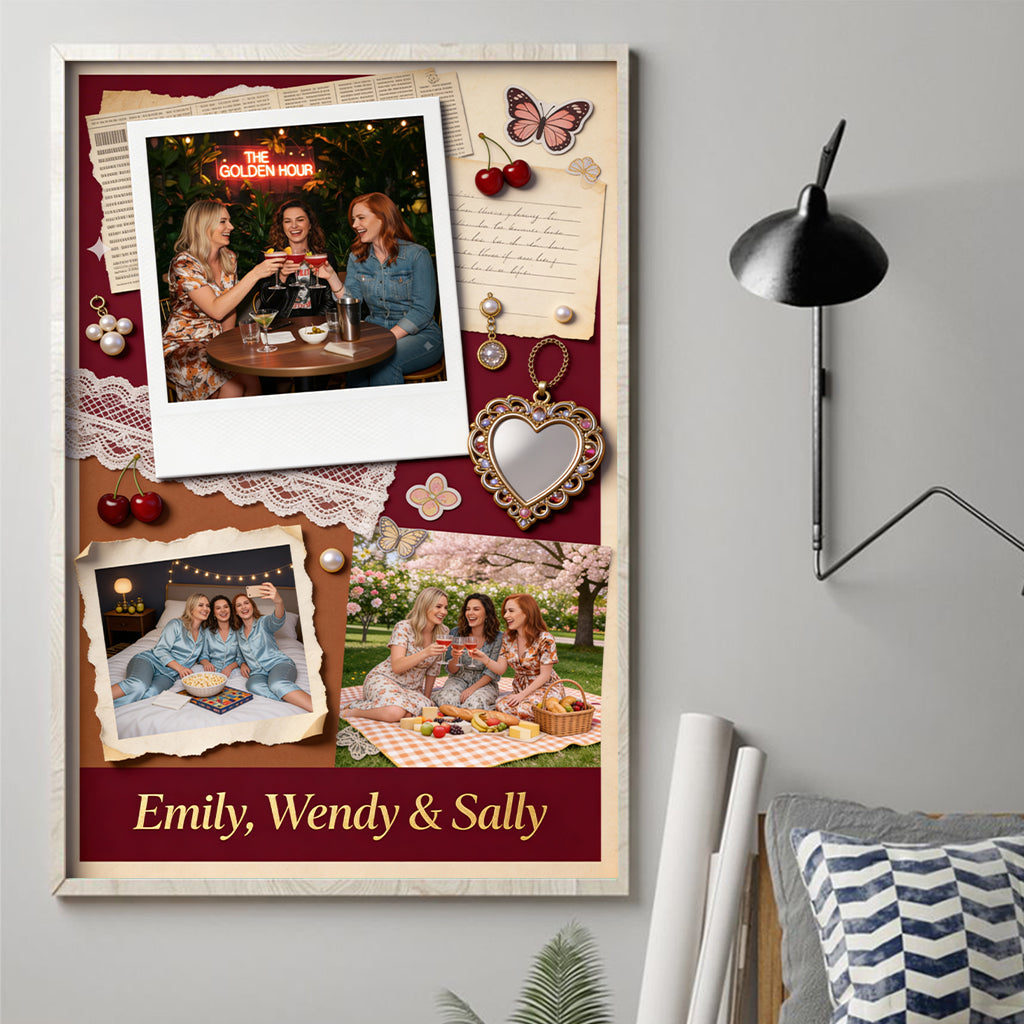 Photo de votre meilleure amie pour toujours - Toile et affiche personnalisées pour votre meilleure amie