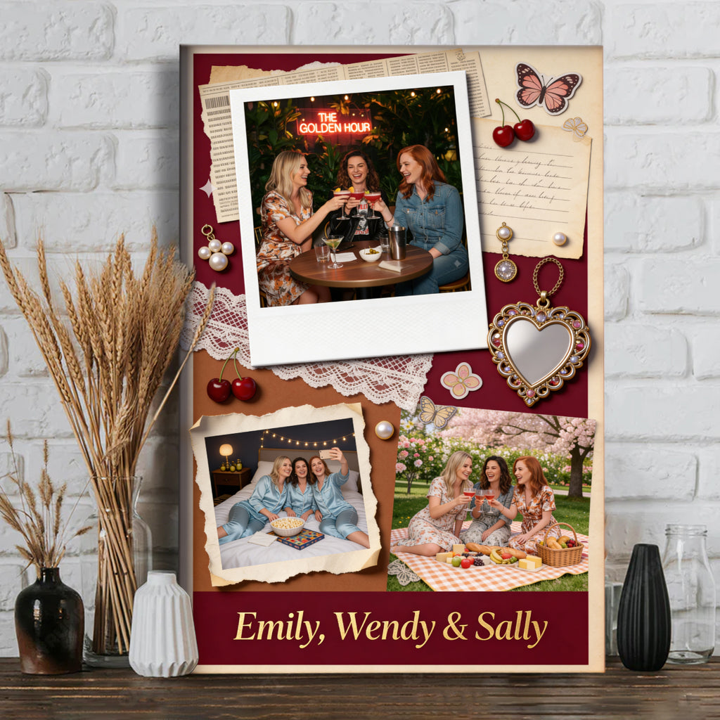 Photo de votre meilleure amie pour toujours - Toile et affiche personnalisées pour votre meilleure amie