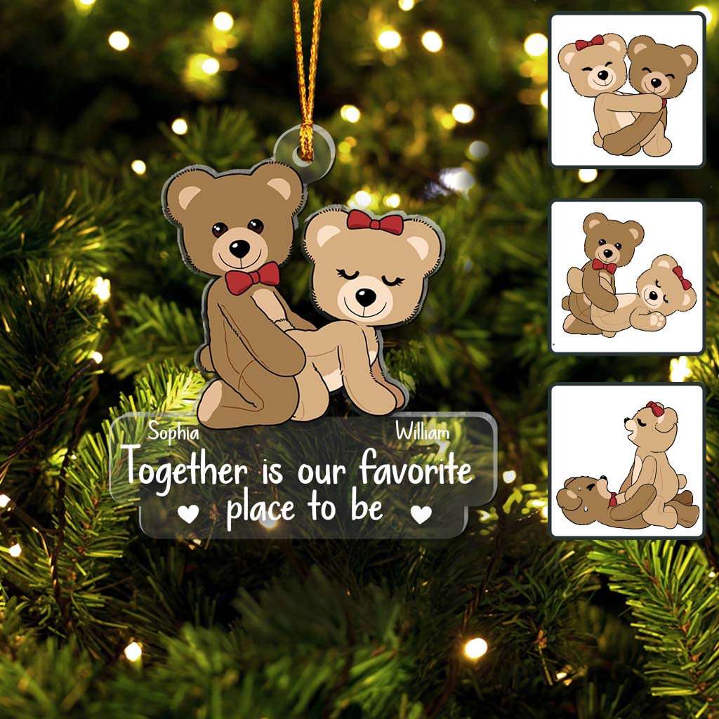 Together Is Our Favorite Place To Be - Personalized Couple Transparent Ornament