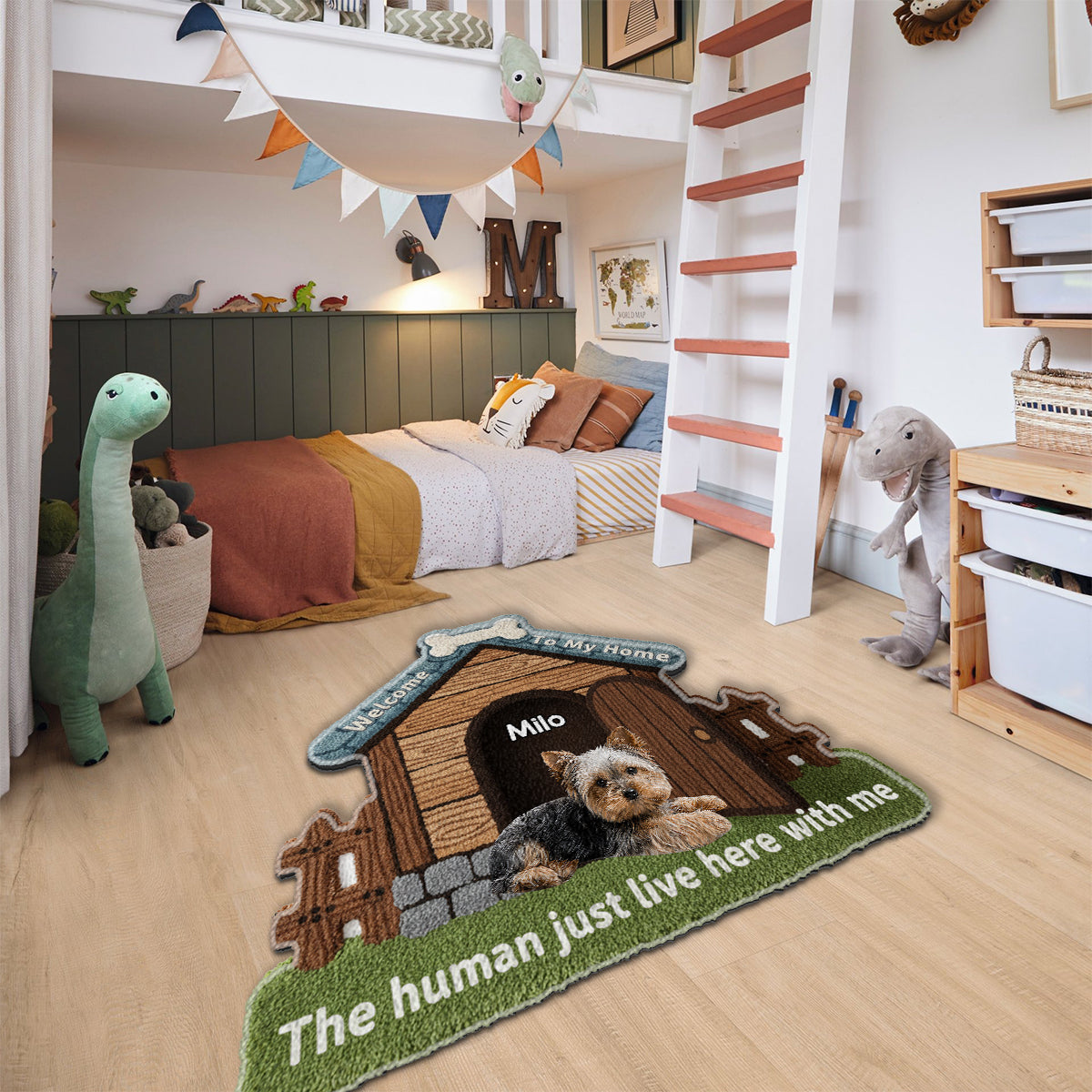 Welcome To My Home - Personalized Dog Non-Slip Tufted Rug