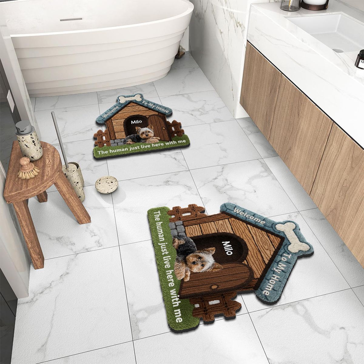 Welcome To My Home - Personalized Dog Non-Slip Tufted Rug