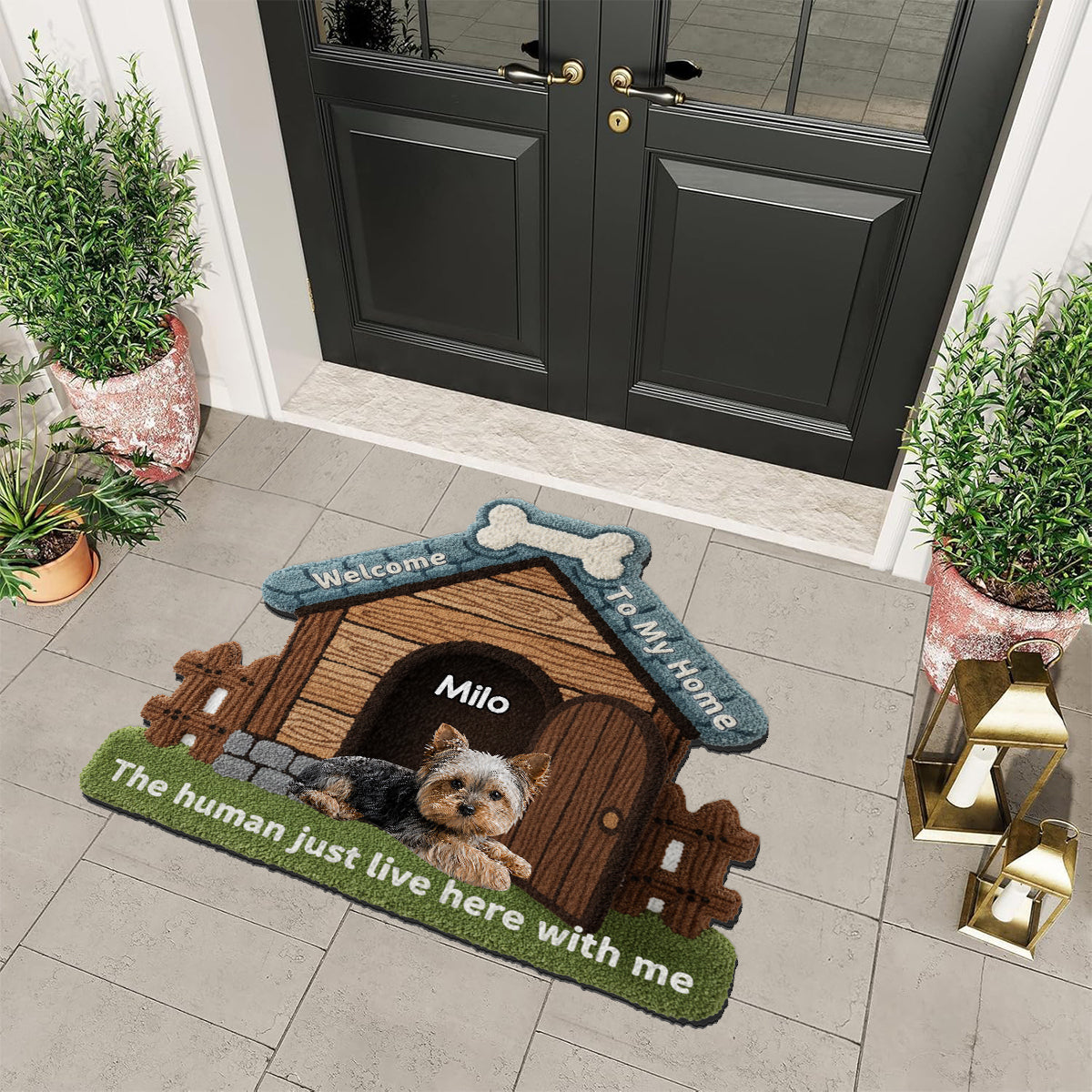 Welcome To My Home - Personalized Dog Non-Slip Tufted Rug