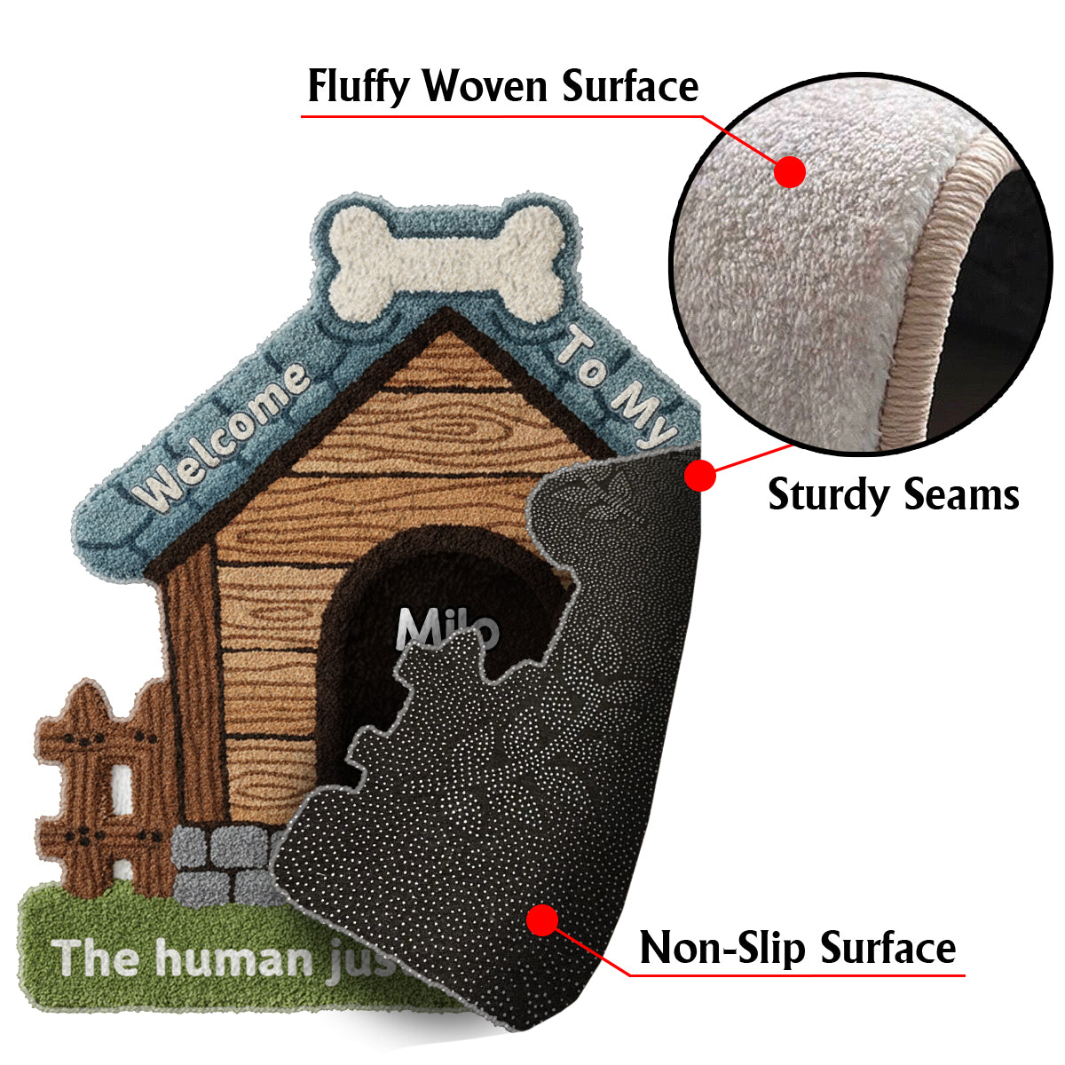 Welcome To My Home - Personalized Dog Non-Slip Tufted Rug