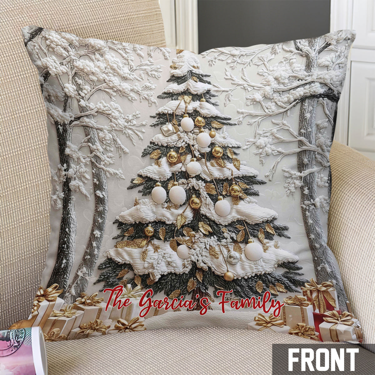 Holiday Christmas - Personalized Christmas Throw Pillow