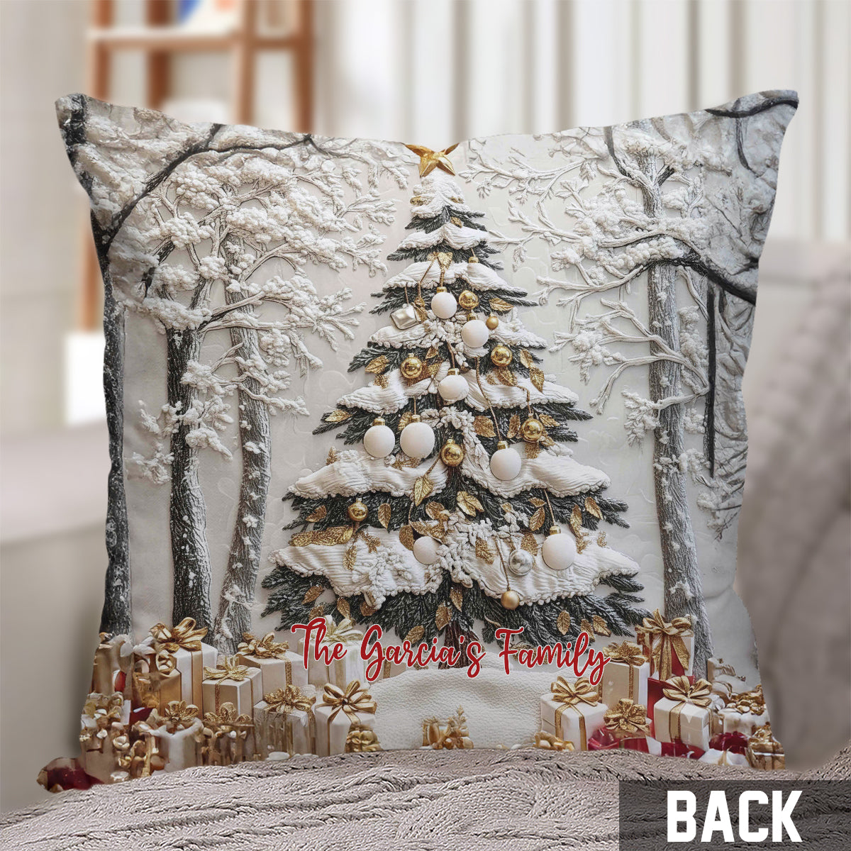 Holiday Christmas - Personalized Christmas Throw Pillow