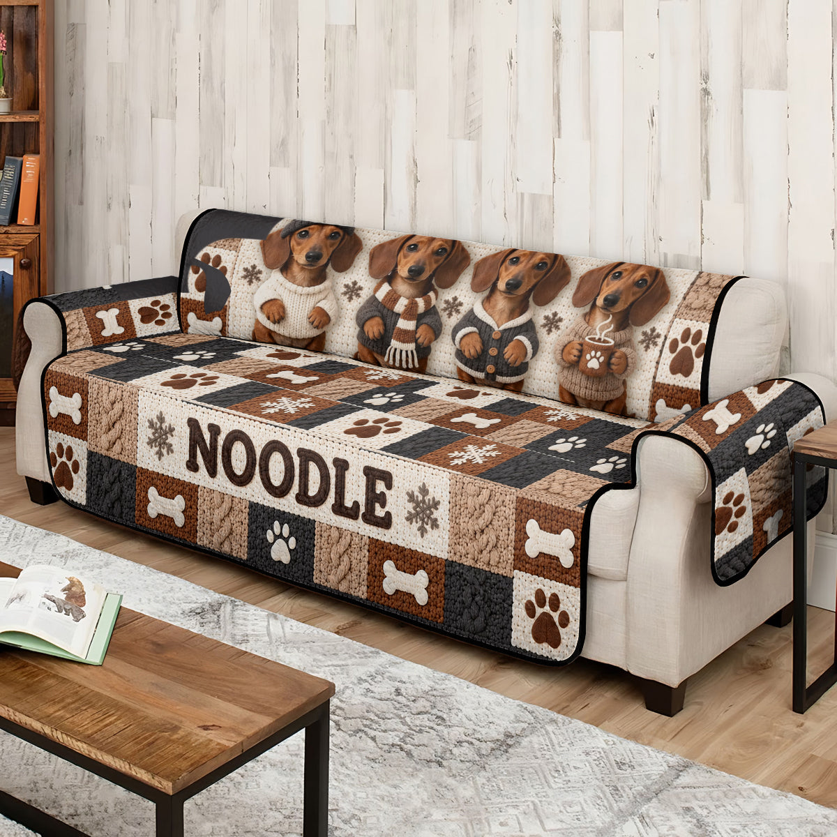 Merry Woofmas - Personalized Dog Quilted Sofa/Couch Cover