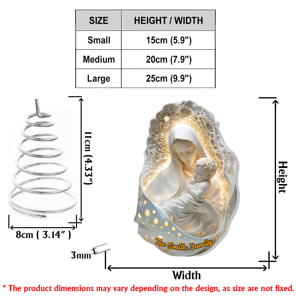 Mother Of God - Personalized Christian LED Light Tree Topper