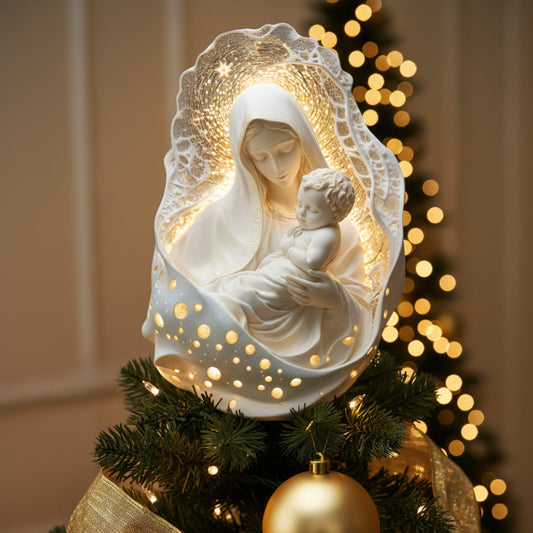 Mother Of God - Personalized Christian LED Light Tree Topper