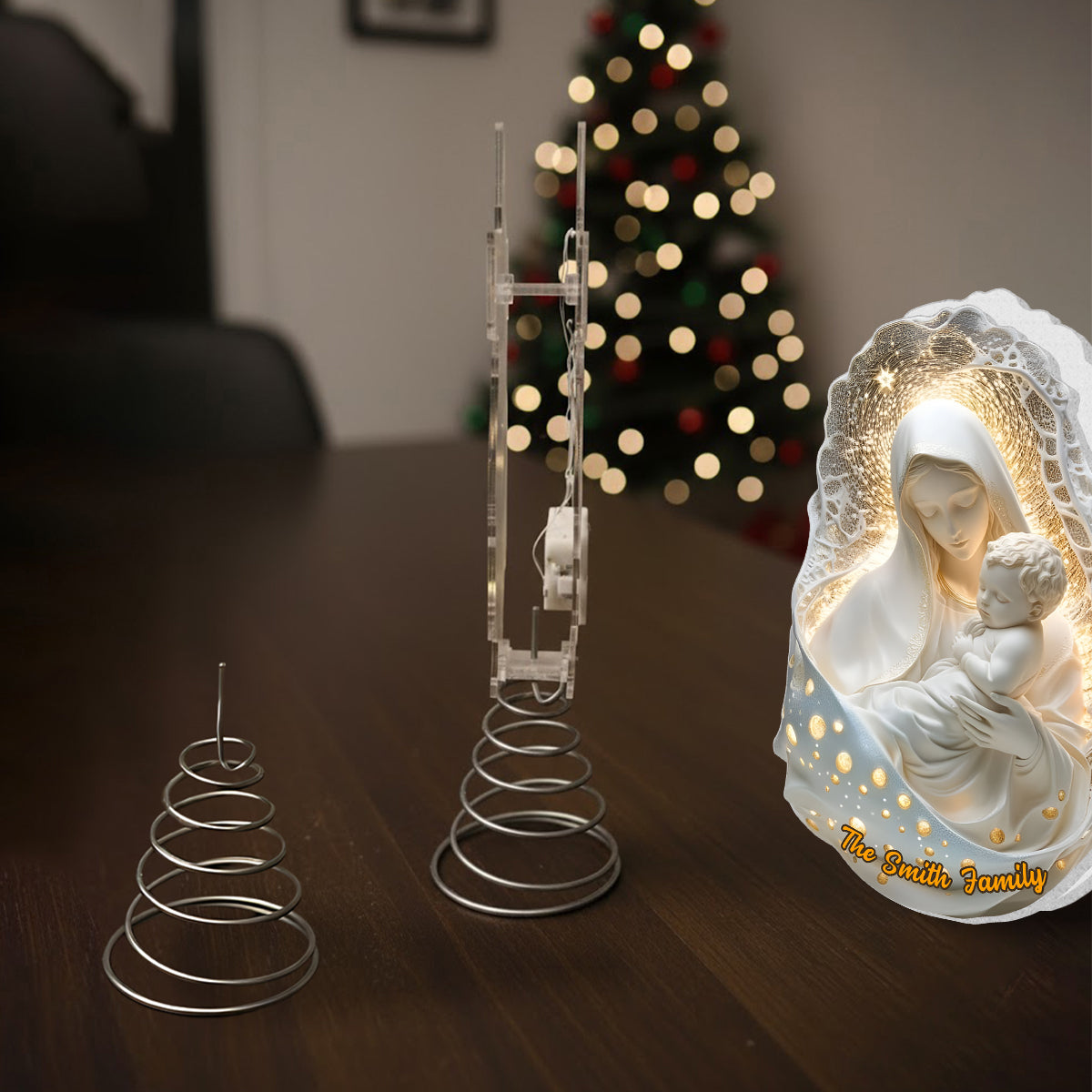 Mother Of God - Personalized Christian LED Light Tree Topper