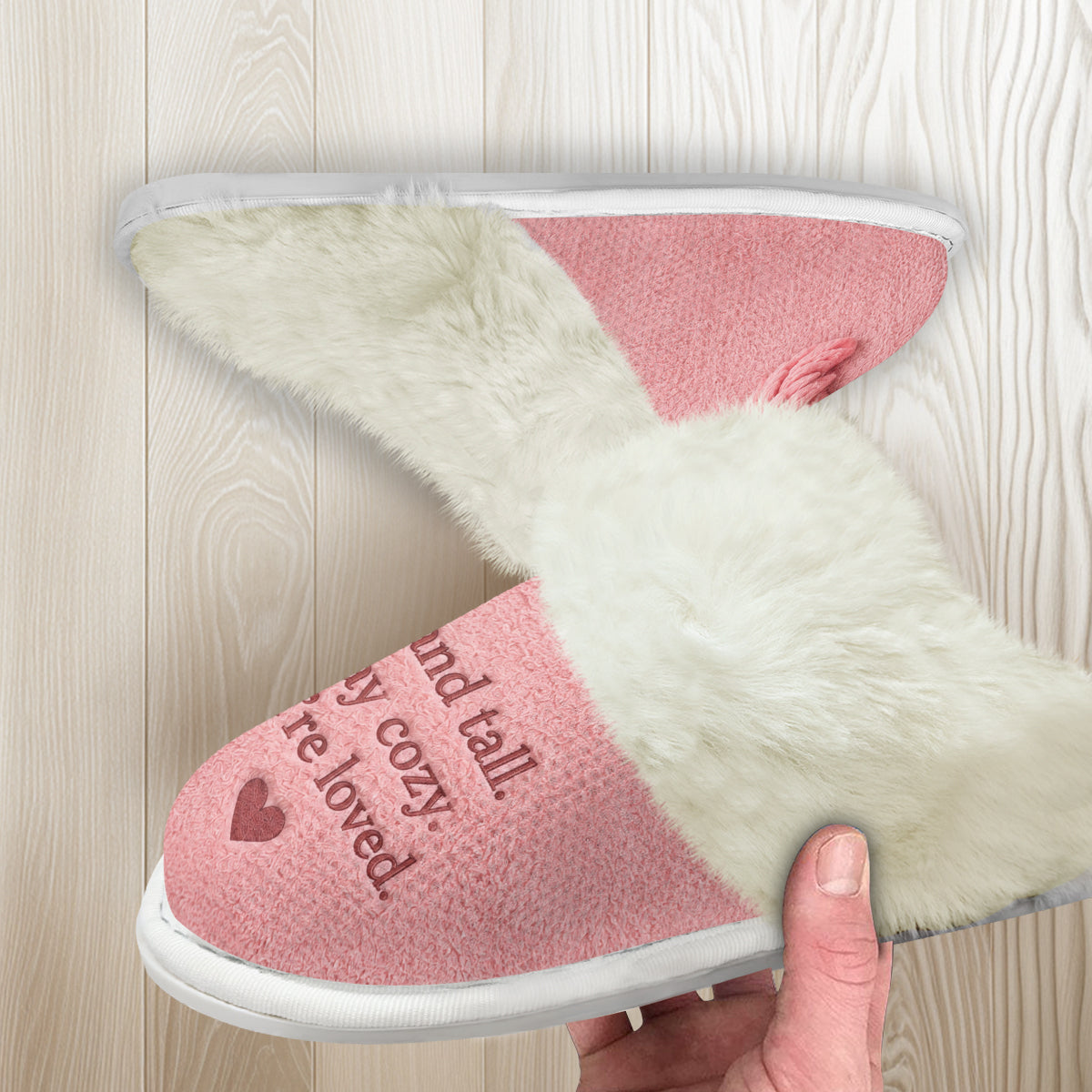 Emotional Support Flamingo - Personalized Flamingo Slippers With Fur Lining