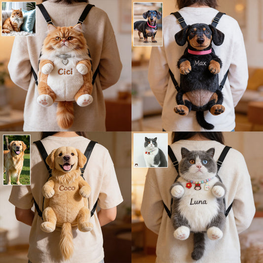 Sac à dos en peluche Toujours à mes côtés - Sac à dos en peluche personnalisé pour chien