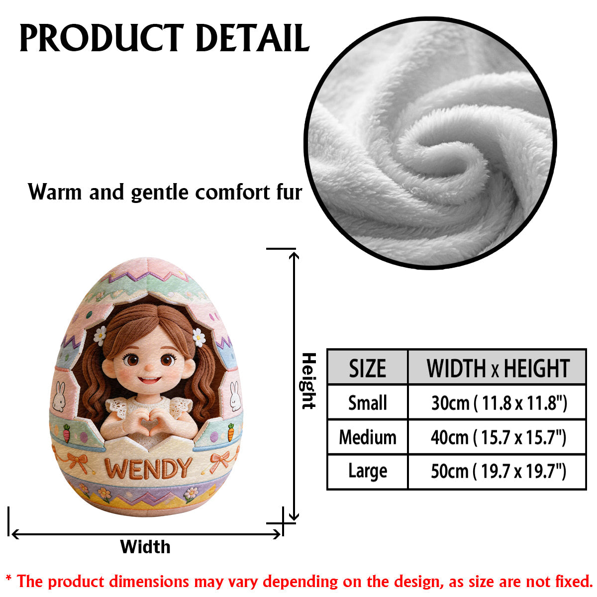 Custom Any Photo Peeking Kid Easter's Egg - Personalized Kid Premium Faux Fur Pillow