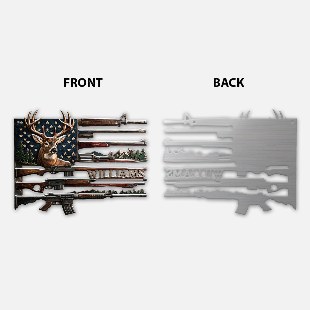 US Hunting Rifles - Personalized Hunting 3D Printed Cut Metal Sign